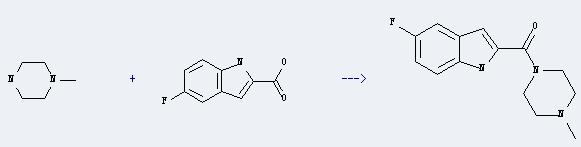 5-Fluoroindole-2-carboxylic acid can react with 1-methyl-piperazine to produce (5-fluoro-1H-indol-2-yl)-(4-methyl-piperazin-1-yl)-methanone